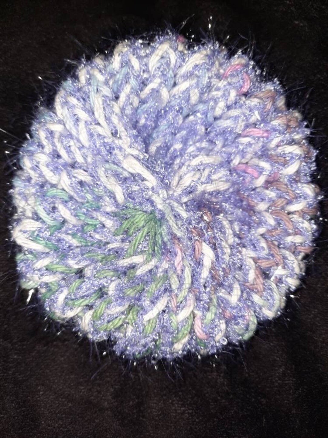 Round Loom Knit Scrubby with Lavender Kitchen Bath Scrubber Cloth