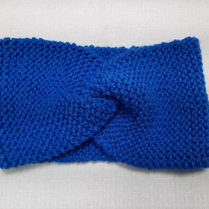 Knitted Headband/Ear Warmer in Royal Blue~~ Handmade Knit Adult Teen Accessory Accessories Warm Winter ~~