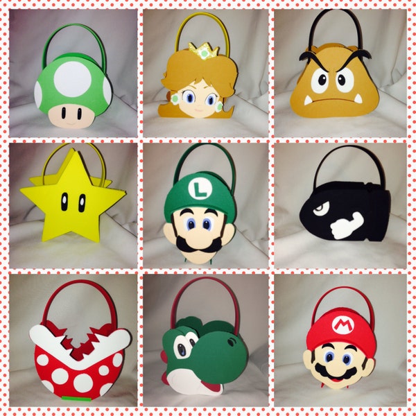 Super Mario Bros toad yoshi koopa star luigi princess peach party bags favor