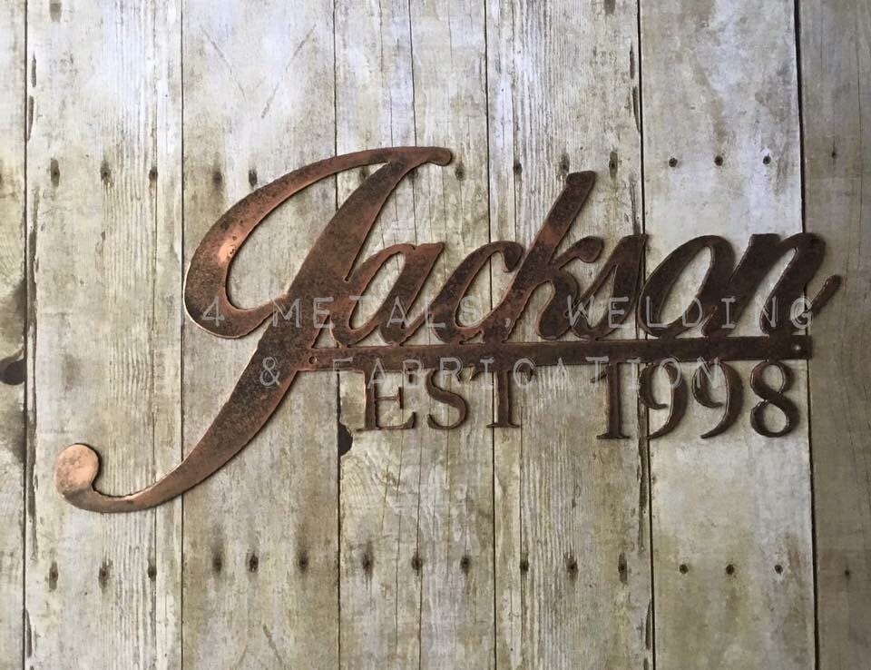 Classic Vintage Metal Family Name Sign W/ Established Date Etsy