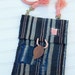 Medium  OOAK indigo boro cross-body bag with sashiko stitching and silk obi-jime strap - perfect for iPhone 6 plus