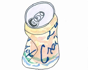 Crushed LaCroix Can Watercolor Print