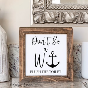 Funny Bathoom Sign, Don&#39;t Be A Wanker Sign, Personalized Bathroom Sign, Wash Your Hands Sign, Shelf Sitter Sign Bathroom, Custom Bathroom