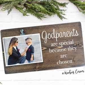 Godparents gift, Godparents are special because they are chosen, Godparents picture frame, Godparent quotes, Photo frame, Godparent proposal image 1