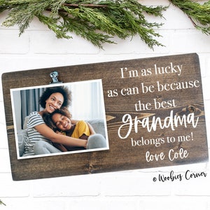 Grandma Mothers Day Gift, I'm As Lucky As Can Be Personalized Frame, Custom Grandma Gift, Grandma Birthday, Personalized Mothers Day Gift