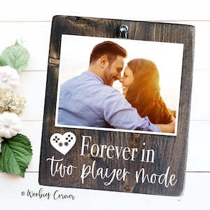 Gamer Gift, Gaming Anniversary Gift, Forever In 2 Player Mode Picture Frame, Engagement Gift, Gamer Couple Picture Frame, Couple Gaming Gift