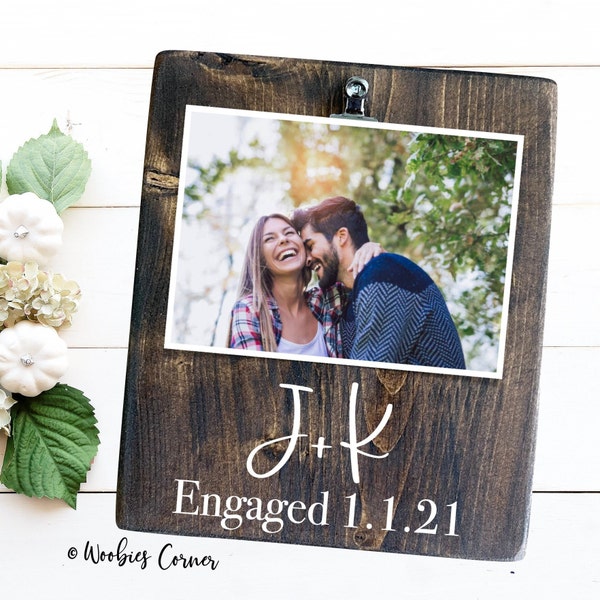 Personalized Engagement Gift, Newly Engaged Gifts for Couple, Engagement Picture Frame, Engagement Photo Gift, Minimalist Engagement Gift