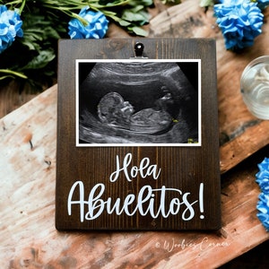 Español Pregnancy Baby Announcement Ultrasound Frame Personalized Gifts | Spanish Baby Reveal to Grandparents | Pregnancy Announcement Gift