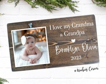 Mothers Day Gift for Grandma, New Grandparents Gift, I love my Grandma and Grandpa Picture Frame, Personalized Picture Frame, Grandma Gifts
