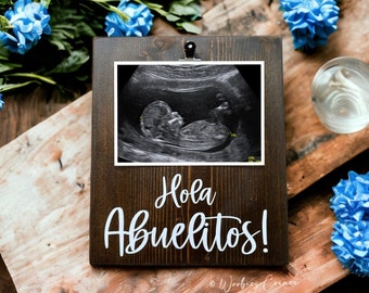 Español Pregnancy Baby Announcement Ultrasound Frame Personalized Gifts | Spanish Baby Reveal to Grandparents | Pregnancy Announcement Gift