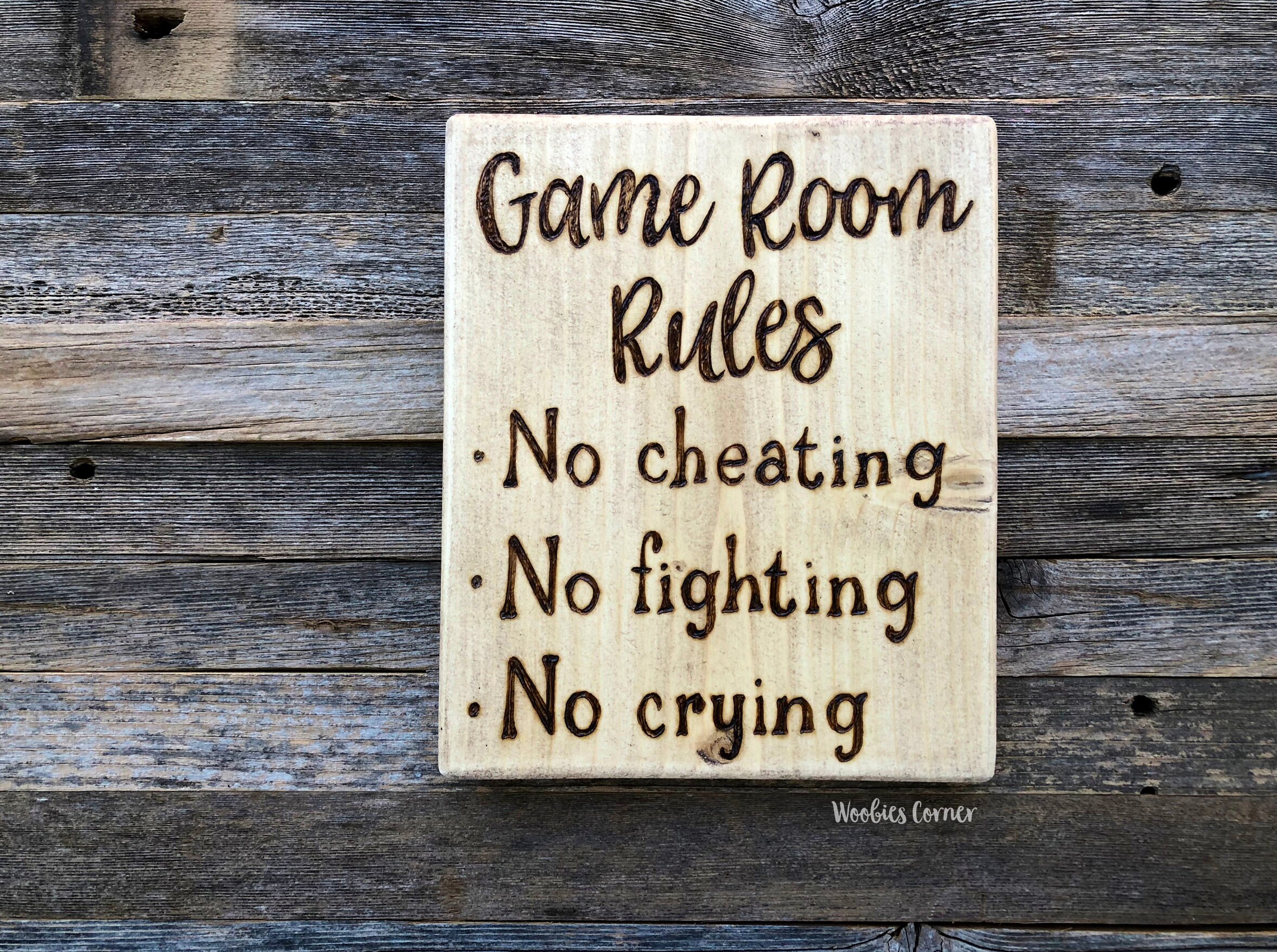 Game room decor Game room rules Wood sign Game room wall Etsy