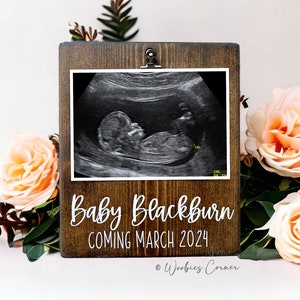 Boho Baby Shower Decor Personalized Ultrasound Picture Frame | Gender Reveal Party Decorations Gift Ideas | Girl Boy Gender Neutral Gift