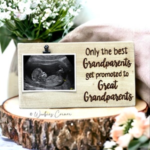 Great Grandparent Baby Announcement Gift for Grandparents to Be Personalized Ultrasound Picture Frame Pregnancy Birth Reveal Gifts image 1