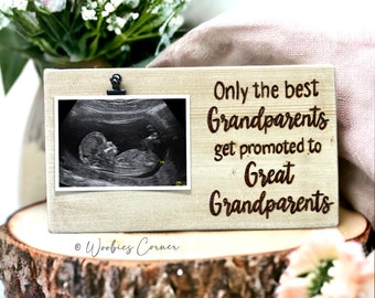 Great Grandparent Baby Announcement Gift for Grandparents to Be |  Personalized Ultrasound Picture Frame Pregnancy Birth Reveal Gifts