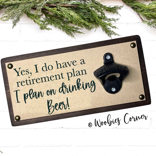 Retirement Gift for Man for Him for Men Bottle Opener Wood Etsy