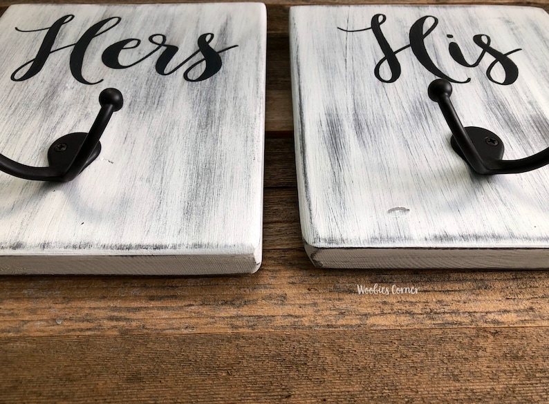 His and Hers Towel Hooks Coat hooks Towel hooks Bathroom Etsy