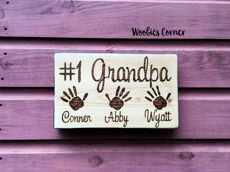 Download Gift for Grandpa Custom Fathers Day gift WOOD BURNED sign ...