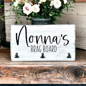 Elegant Mothers Day Gifts for Grandma | Rustic Wood Picture Display Sign with Personalized Name  | Custom Christmas Gift for Grandparents