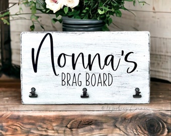 Elegant Mothers Day Gifts for Grandma | Rustic Wood Picture Display Sign with Personalized Name  | Custom Christmas Gift for Grandparents