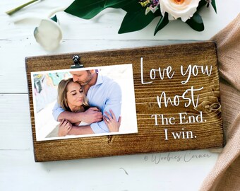 Love Quote Picture Frame Gifts for Couples | Boyfriend Anniversary Gift | Valentines Day Gift for Girlfriend | Rustic Bedroom Wall Decor