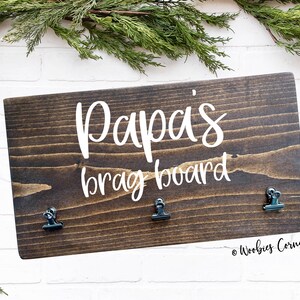 Papa's Brag Board | Gift For Grandpa | Papa Picture Frame | Custom Gift for Dad | Gift from Grandkids | Personalized Grandpa Picture Display