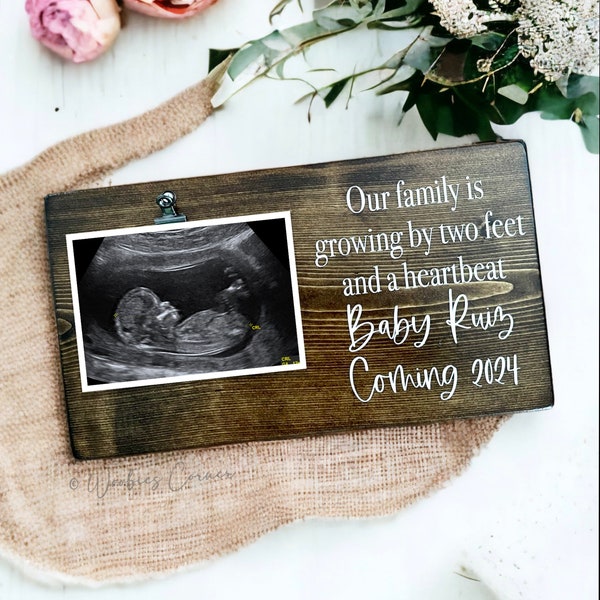 Boho Baby Shower Decorations | Ultrasound Picture Gift | Personalized Baby Sign | Pregnancy Announcement Photo Gifts for Grandparents