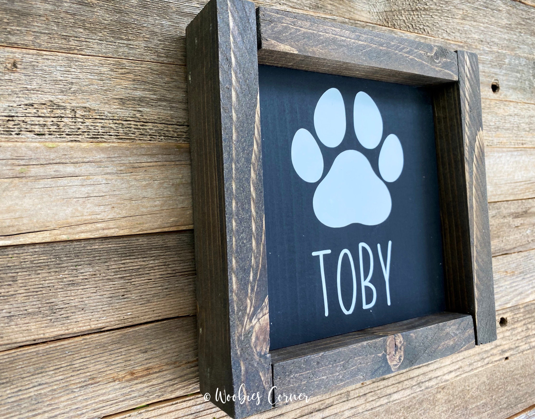 Pawkies Sign Dog name sign Dog paw sign Wood sign Farmhouse decor Pet | Etsy