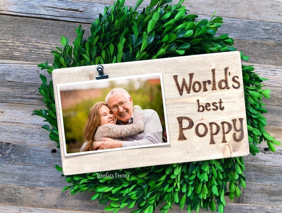Download Poppy Gifts Grandpa Frame Fathers Day Gift For Grandpa Etsy