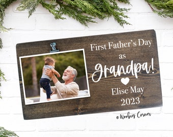 First Father's Day as Grandpa Frame, New Grandpa Gift, New Grandpa Picture Frame, New Family Photo Frame, New Dad, New Grandfather