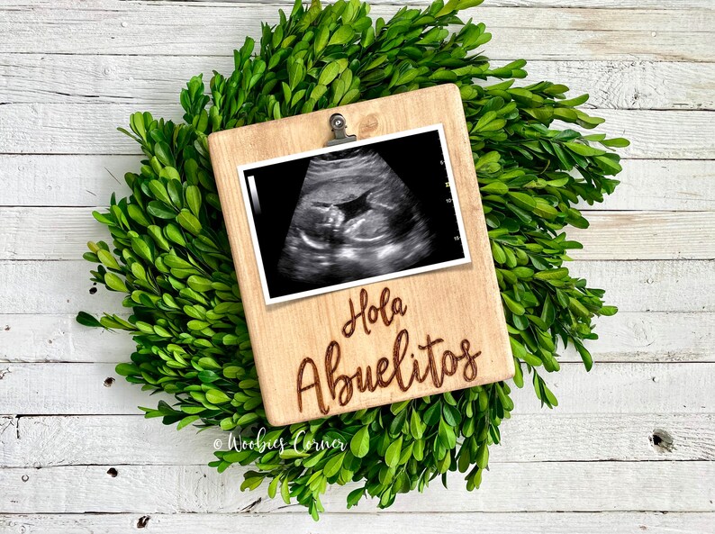 Español Pregnancy Baby Announcement Frame Spanish Baby Reveal Etsy