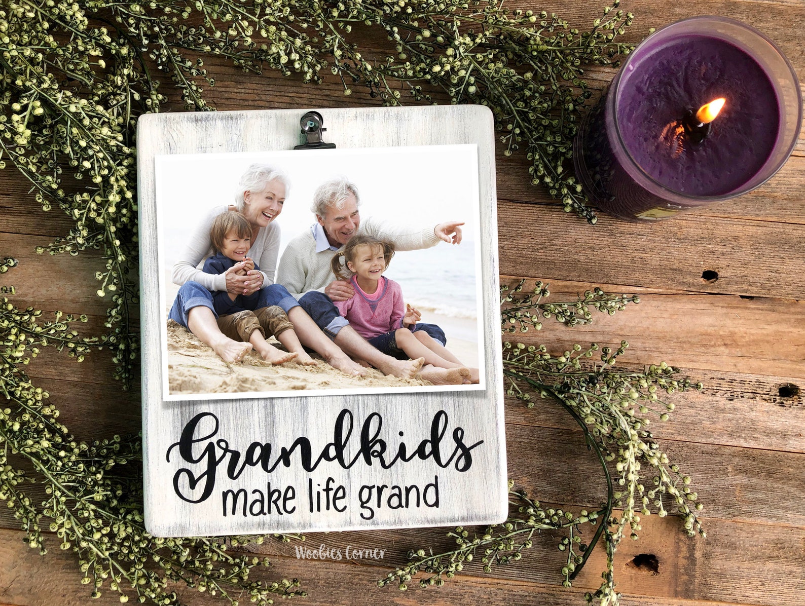 Grandkids make life grand frame Grandparent picture frame Etsy