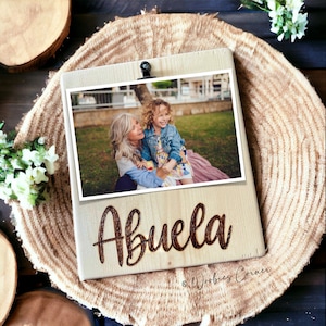 Abuela Gift, Abuela pregnancy announcement, Personalized Grandma Gift, Grandma Picture Frame, Mothers day gift, Custom Wood Burned Frame
