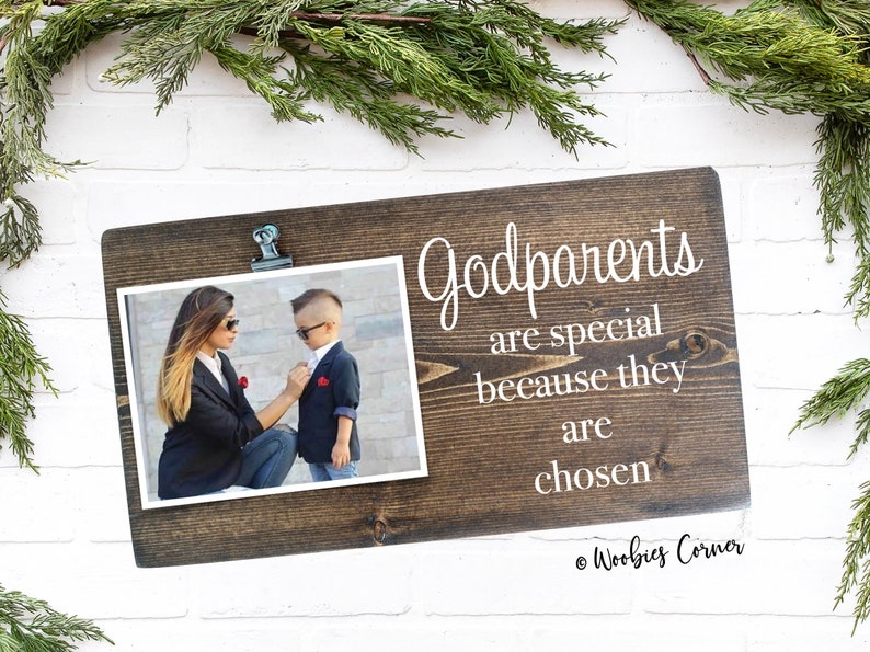 Godparents gift, Godparents are special because they are chosen, Godparents picture frame, Godparent quotes, Photo frame, Godparent proposal image 1
