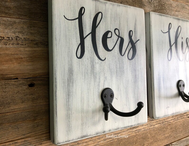 His and Hers Towel Hooks Coat hooks Towel hooks Bathroom Etsy