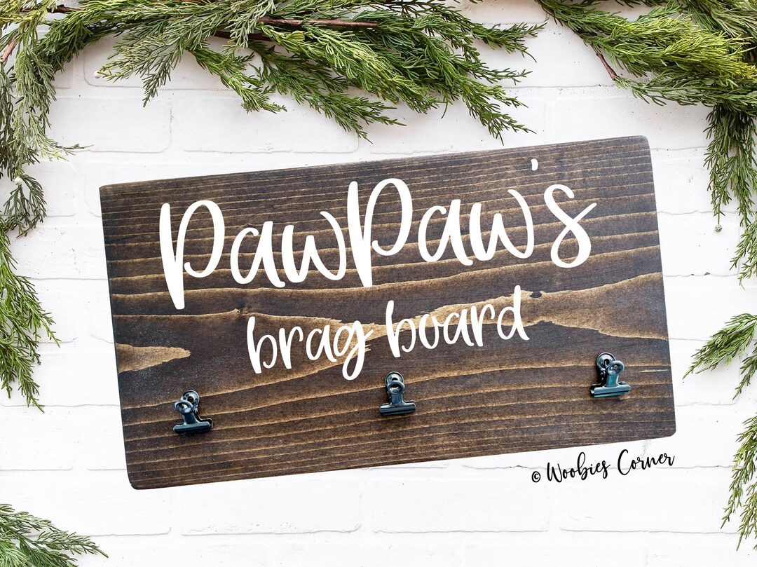 Pawpaw's Brag Board, Personalized Fathers Day Gift for Pawpaw, Pawpaw