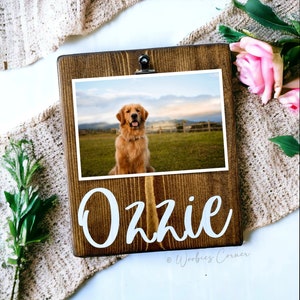 Dog picture frame personalized, Dog name personalized frame, Rustic dog picture frame, Personalized dog frame, Wood frame with name custom