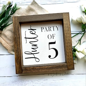 Pregnancy announcement sign, Pregnancy gift, Party of 5 sign, Party of 3, Personalized baby announcement, Party of wood sign, Bookshelf sign