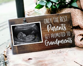 Baby Announcement Gift for New Grandparents | Baby Shower Grandparent Gifts | Baby Ultrasound Pregnancy Reveal Picture Frame Personalized