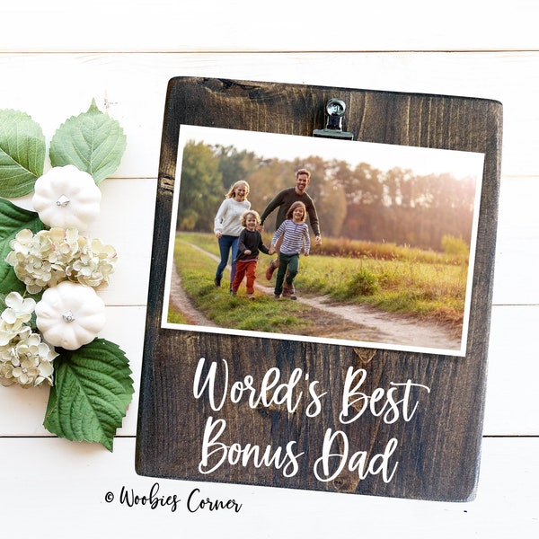 Step Dad gift, Gift for Step Dad, World's best bonus Dad picture frame, Dad picture frame, Fathers Day gift, Step Father gift, Dad frame