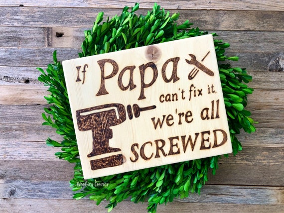 If Dad Can/'t Fix It We/'re All Screwed Funny Wooden Gift Bottle Tag Fathers Day