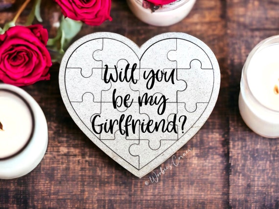Will You Be My Girlfriend Personalized Proposal Puzzle Valentines Day Gift  for Her Propose to Girlfriend Ideas Heart Puzzle 