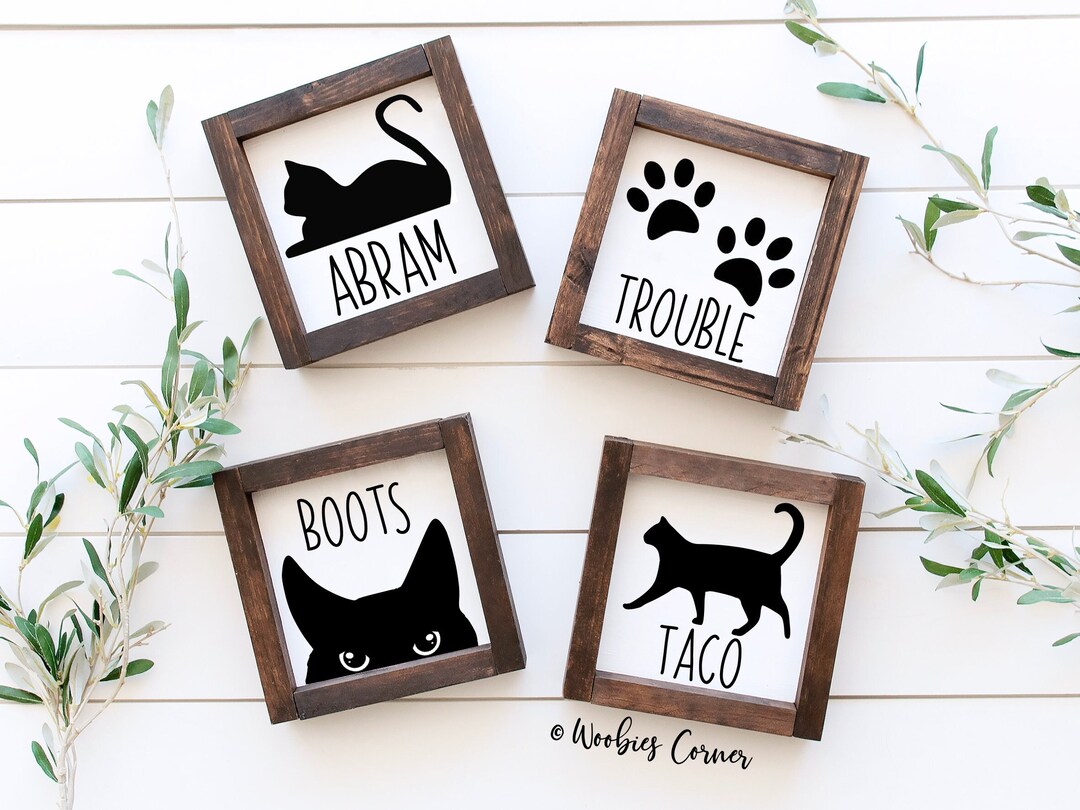 Cat Name Sign Personalized, Custom Cat Sign, Custom Cat Decor, Custom Cat Name Sign, Cat Decor