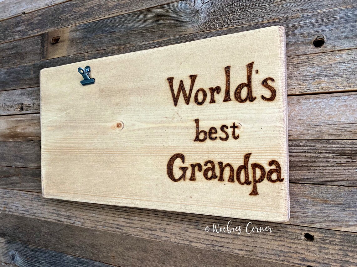 Worlds best Grandpa frame Grandpa frame Wood picture frame Etsy