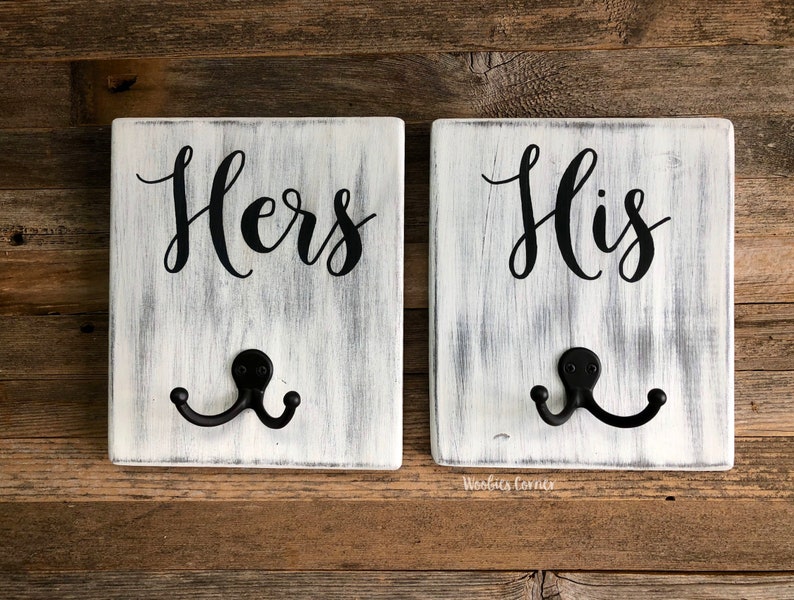 His and Hers Towel Hooks Coat hooks Towel hooks Bathroom Etsy