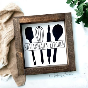 Personalized Kitchen Sign, Grandma&#39;s Kitchen Wood Sign, Kitchen Wall Decor, Custom Kitchen Sign, Personalized Name Kitchen Sign