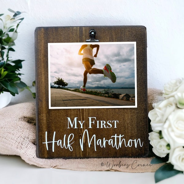 Personalized Runner Inspirational Picture Frame Gifts for Her | Half Marathon Finisher Gift for Running | 4x6 Custom Photo Gift for Athletes