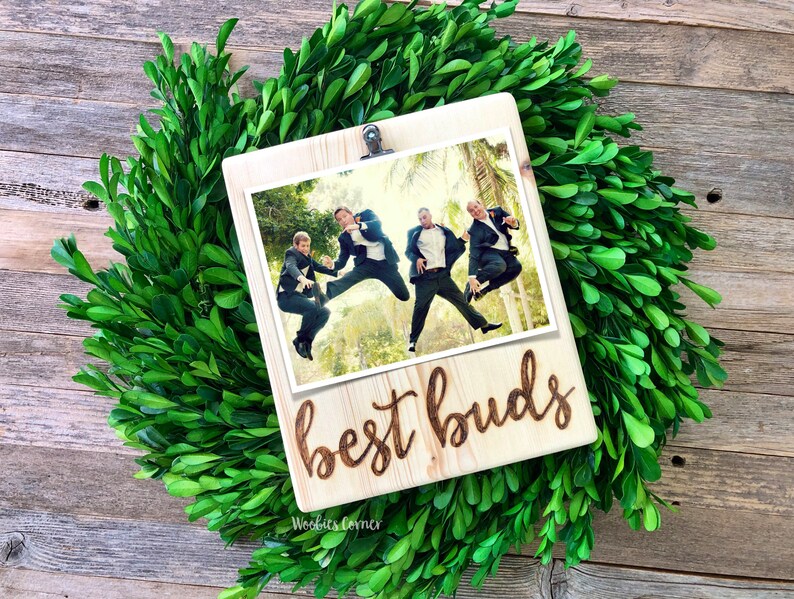 Best Buds Picture Frame Groomsmen Gifts Friend Gift Friends Wood