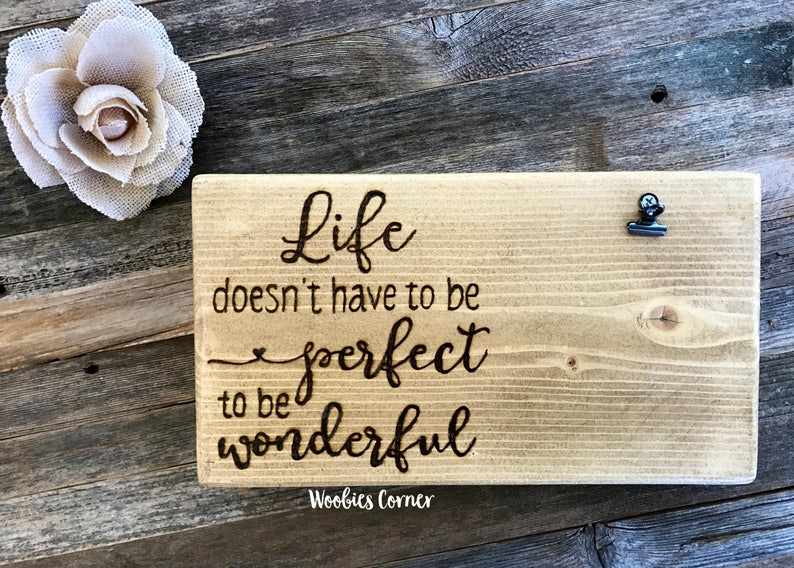 Quote frame Life doesn't have to be perfect to be | Etsy
