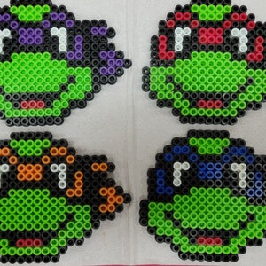 Ninja Turtle Perler Bead Magnets