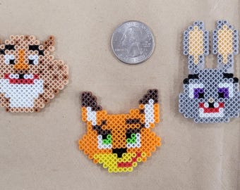 Zootopia Trio Mini Perler Bead Magnets - Etsy